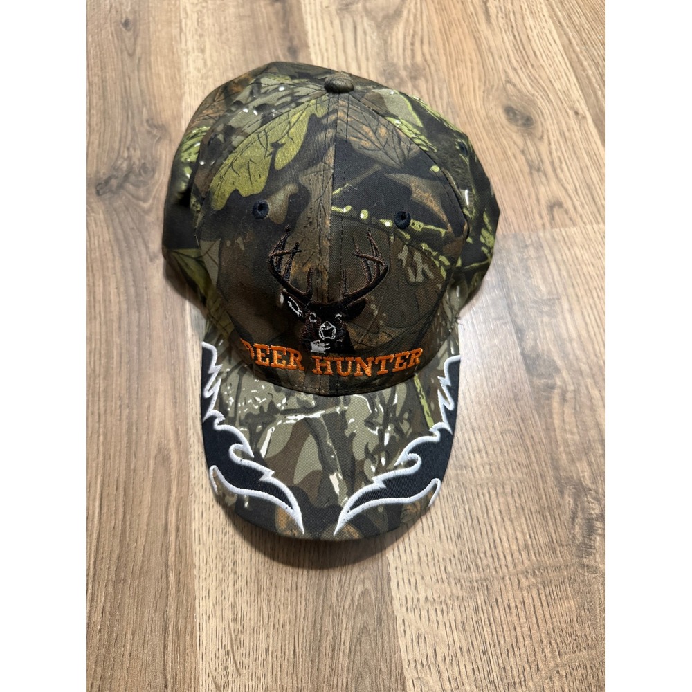 Unbranded Deer Hunter Mens Size OSFM Camo Baseball Cap Buck Embroidery